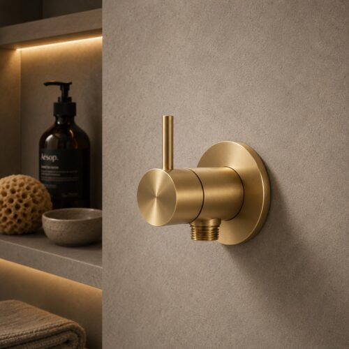 Mitigeur douche shattaf mural or en acier inox 316L anticorrosion