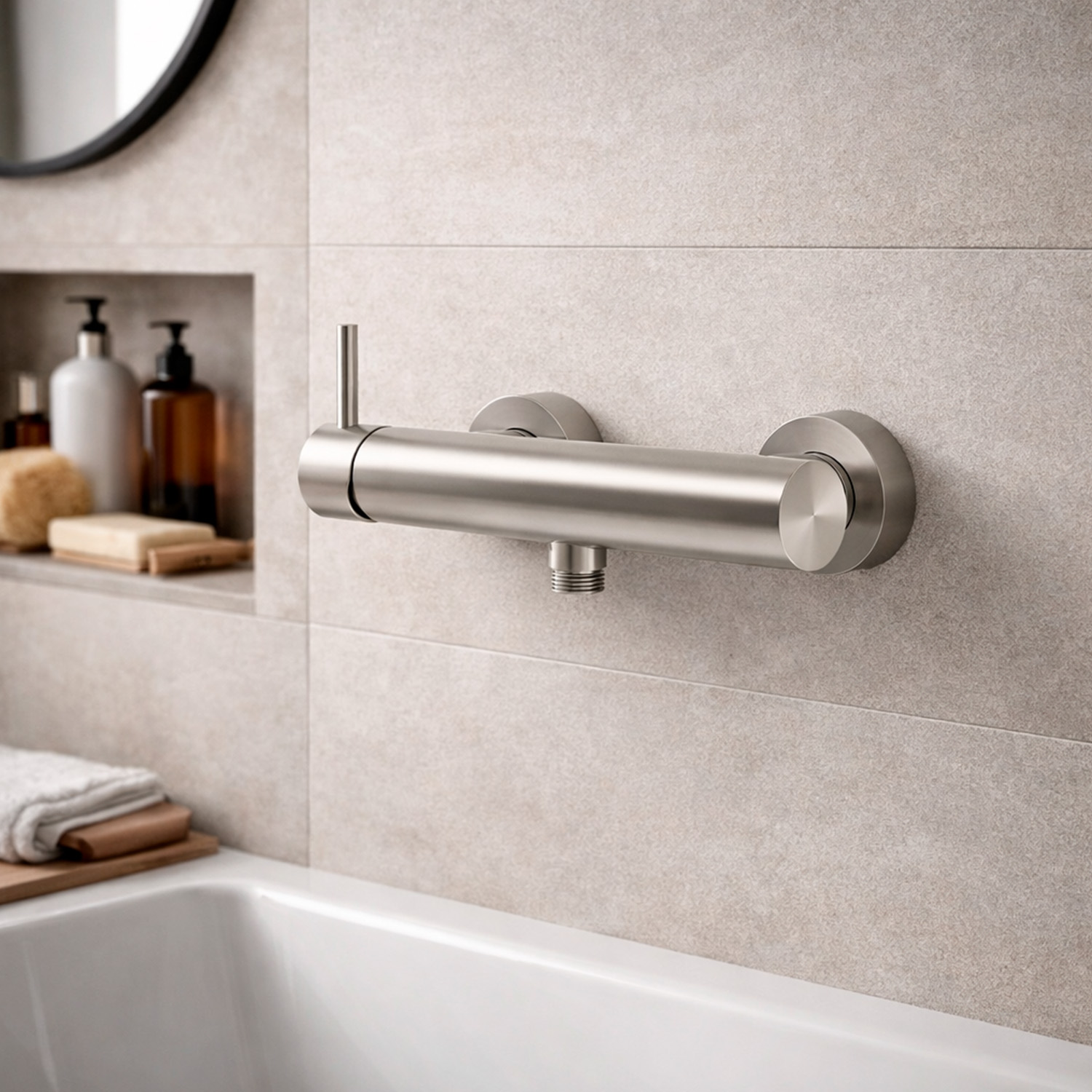 Melangeur mural douche en inox satinee 316L resistant a la corrosion