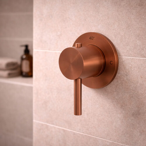 Mitigeur mural thermostatique en acier inoxydable 316L finition or rose