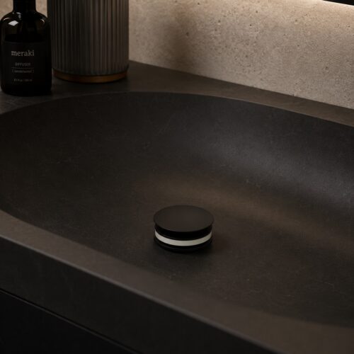 Piletta de vidage noire en inox 316L PVD