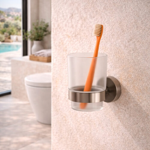 Portebrosse a dents inox satinato finition noir PVD design minimaliste durable