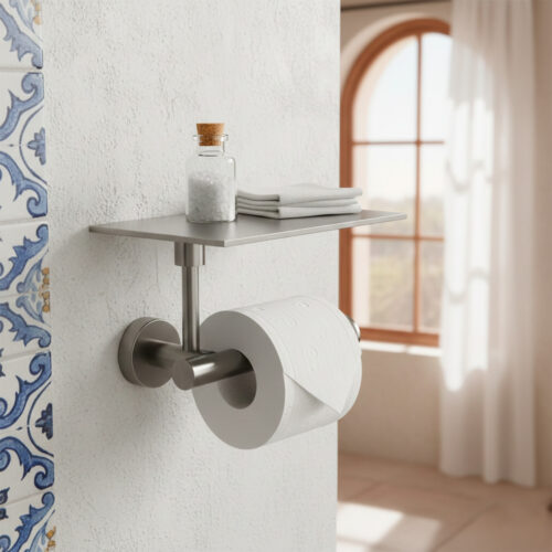 Support rouleau papier toilette inox satinato acier inoxydable couleur canna fucile