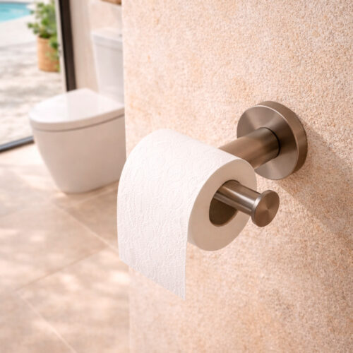 Support porterouleau papier toilette inox satinato en acier inoxydable robuste