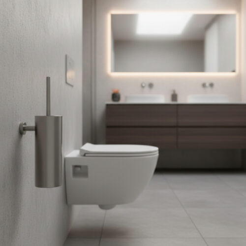Portebalai de toilette en metal finition or rose durable et elegant