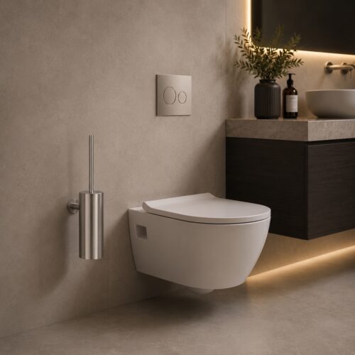 Support a balai en inox satinato acier 316L durable et design moderne