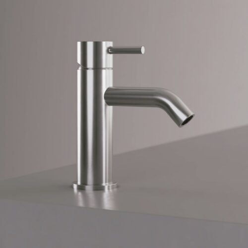 Robinet lavabo 17 cm acier inox 316L satinee avec mitigeur anticorrosion