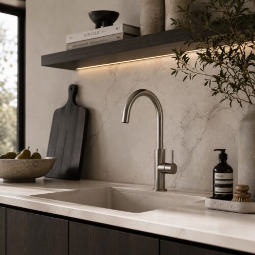 Robinet cuisine acier inox 316L couleur canna di fucile haute durabilite corrosion