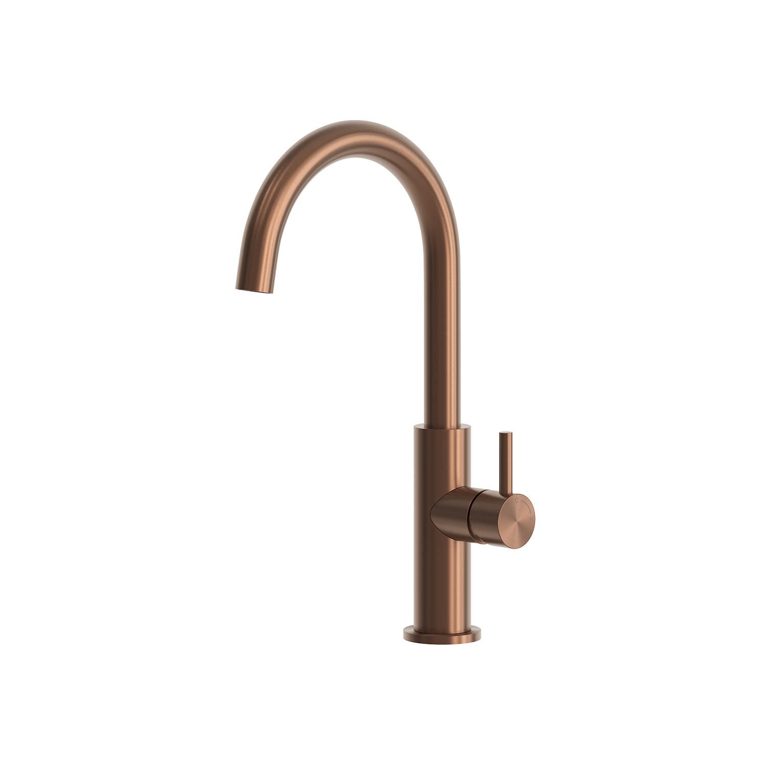 Robinet cuisine acier inox 316L finition or rose durable anticorrosion 32 cm – Image 2
