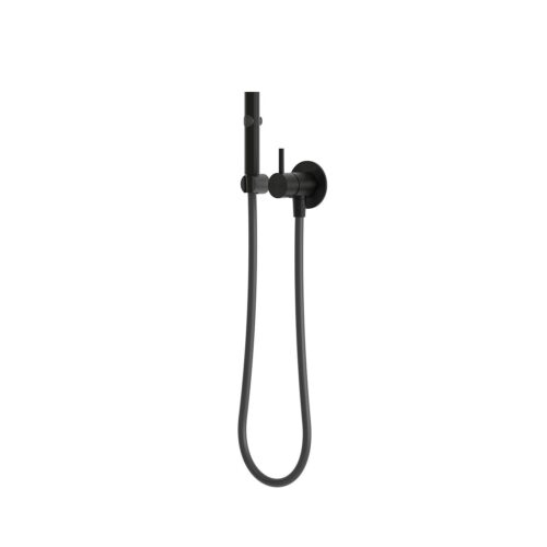Set douchette flexible WCbidet noir en acier inox 316L finition mate