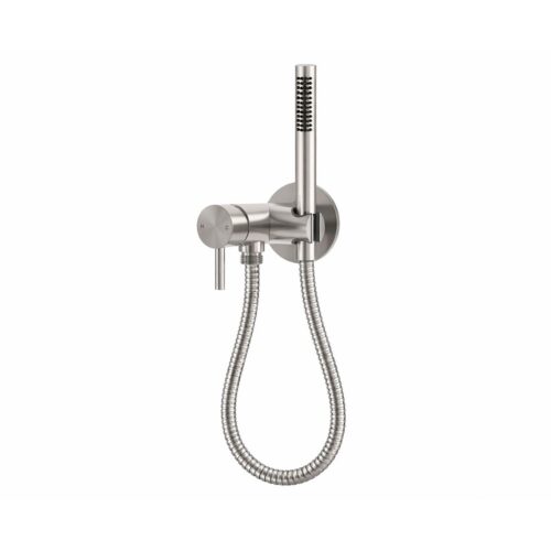 Kit mitigeur mural avec douchette flexible inox 316L satine inox
