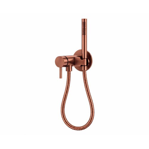 Mitigeur mural avec douchette et flexible inox 316L or rose