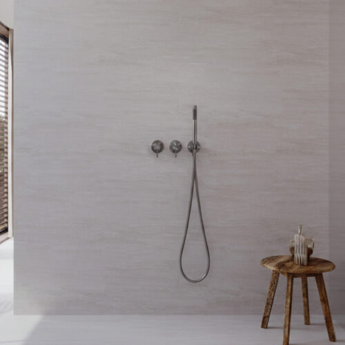 Kit mitigeur mural inox 316L avec douchette encastree pour interieur et exterieur