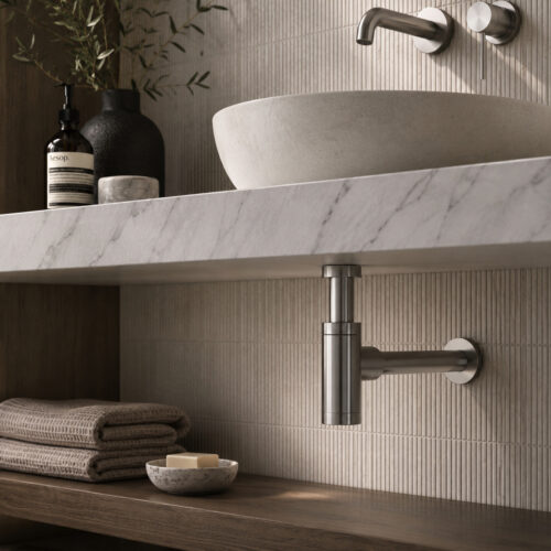 Siphon devacuation lavabobidet gun metal PVD inox 316L marin