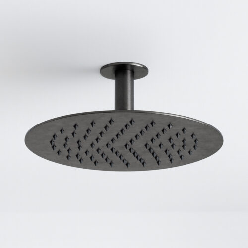 Pomme de douche inox satin acier 316L diametre 30 cm finition canon fusil