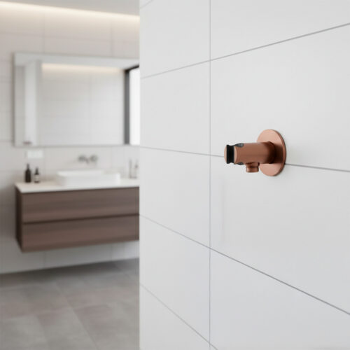 Support mural pour douchette acier inox 316L or rose