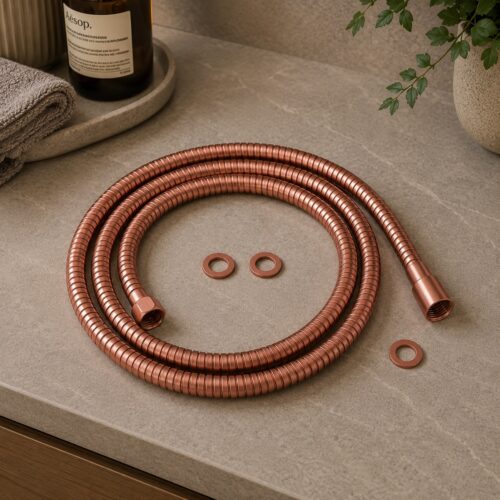 Tuyau flexible de douche or rose en acier inox 316L
