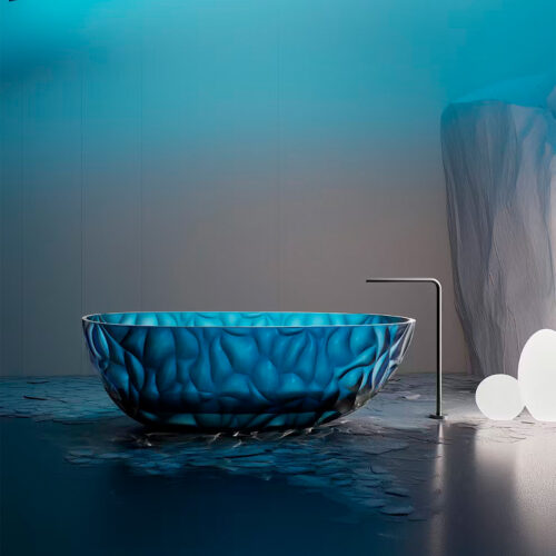 Élevez votre salle de bains avec la vasque Sined Zefiro Bleu Élegance et confort assures